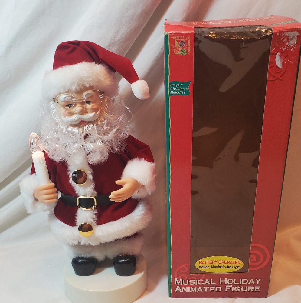 Musical Holiday Animated Figure Vintage 1998 Lighted Santa Claus Figure